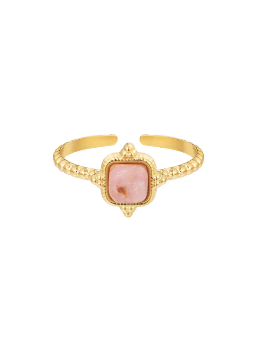 Ring Stainless Steel Pink & White Collection