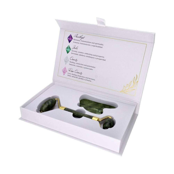 Jade Gua Sha & ansiktsrulle sett