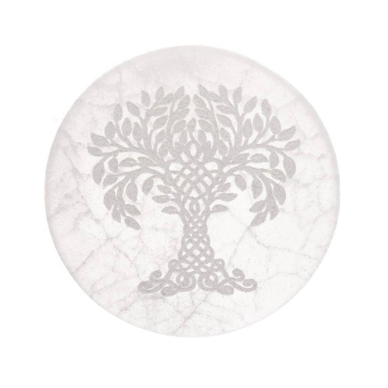 Tree of Life Selenite Circular Plate