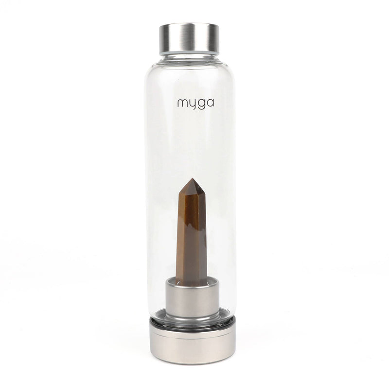 Tiger’s Eye Crystal Glass Water Bottle