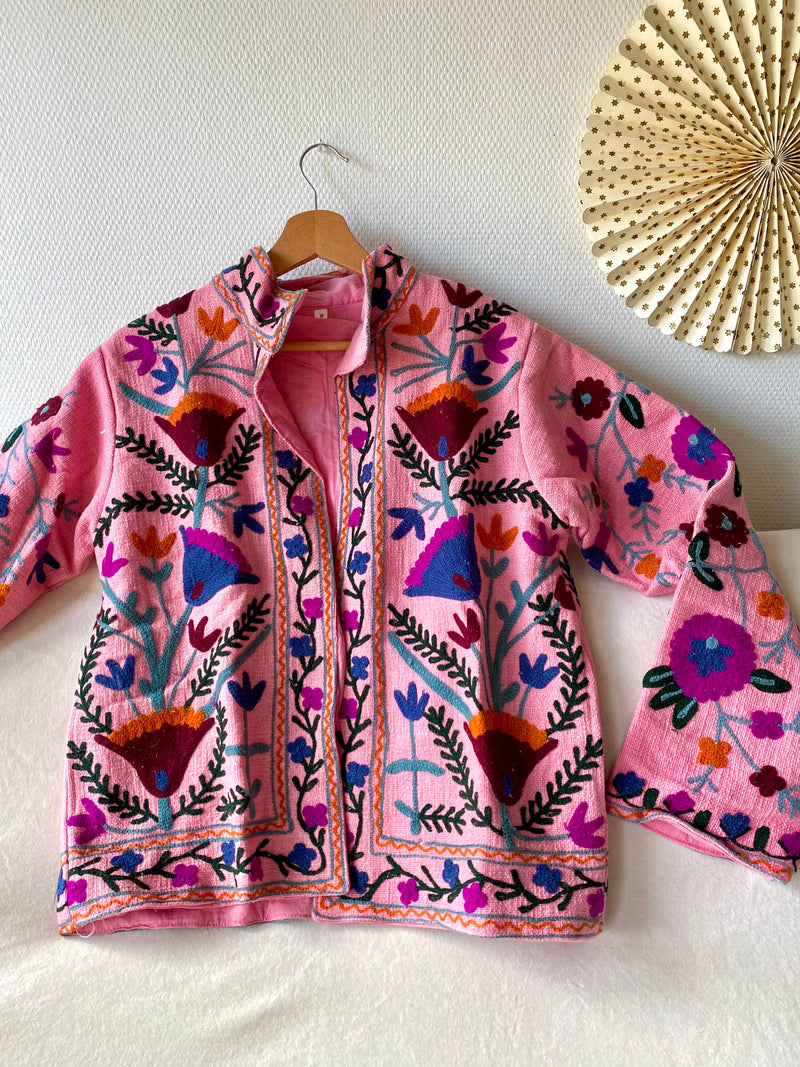 Suzani Floral Jacket India Pink