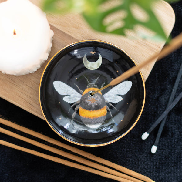 Forest Bee Ceramic Incense Holder Plate