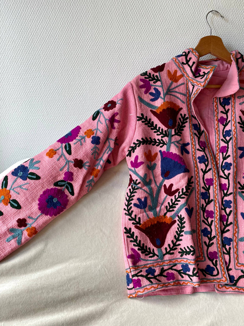 Suzani Floral Jacket India Pink