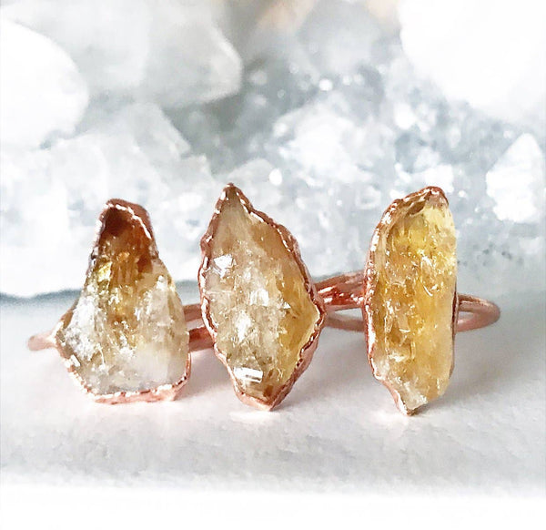 Chunky rå Citrin ring