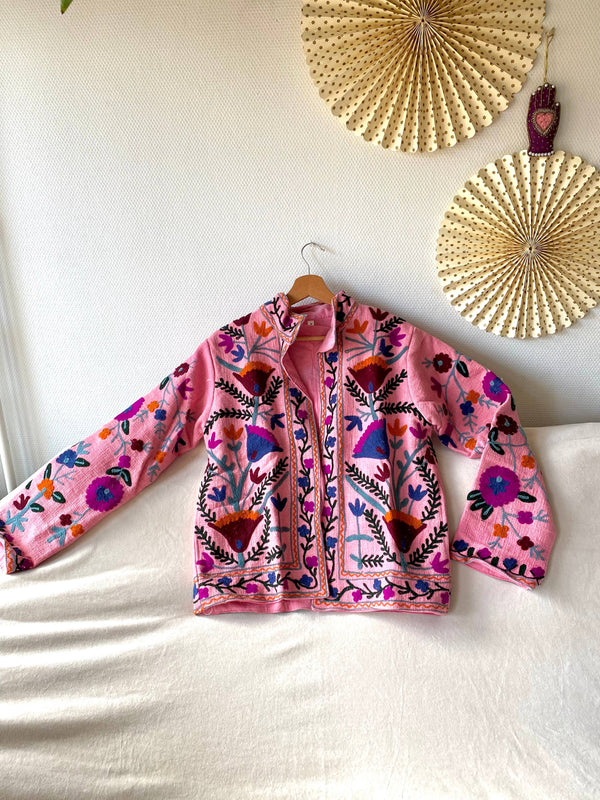 Suzani Floral Jacket India Pink