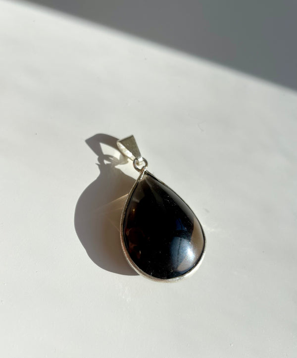 Røykvarts/smokey quartz dråpe anheng