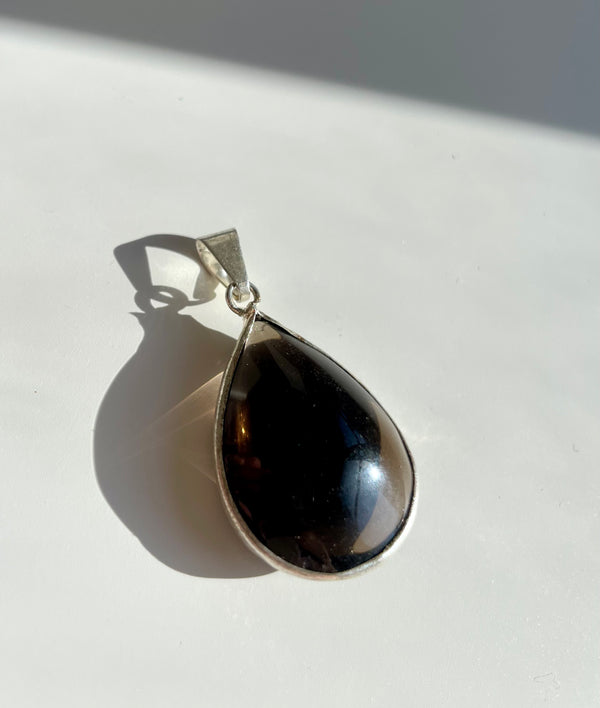 Røykvarts/smokey quartz dråpe anheng