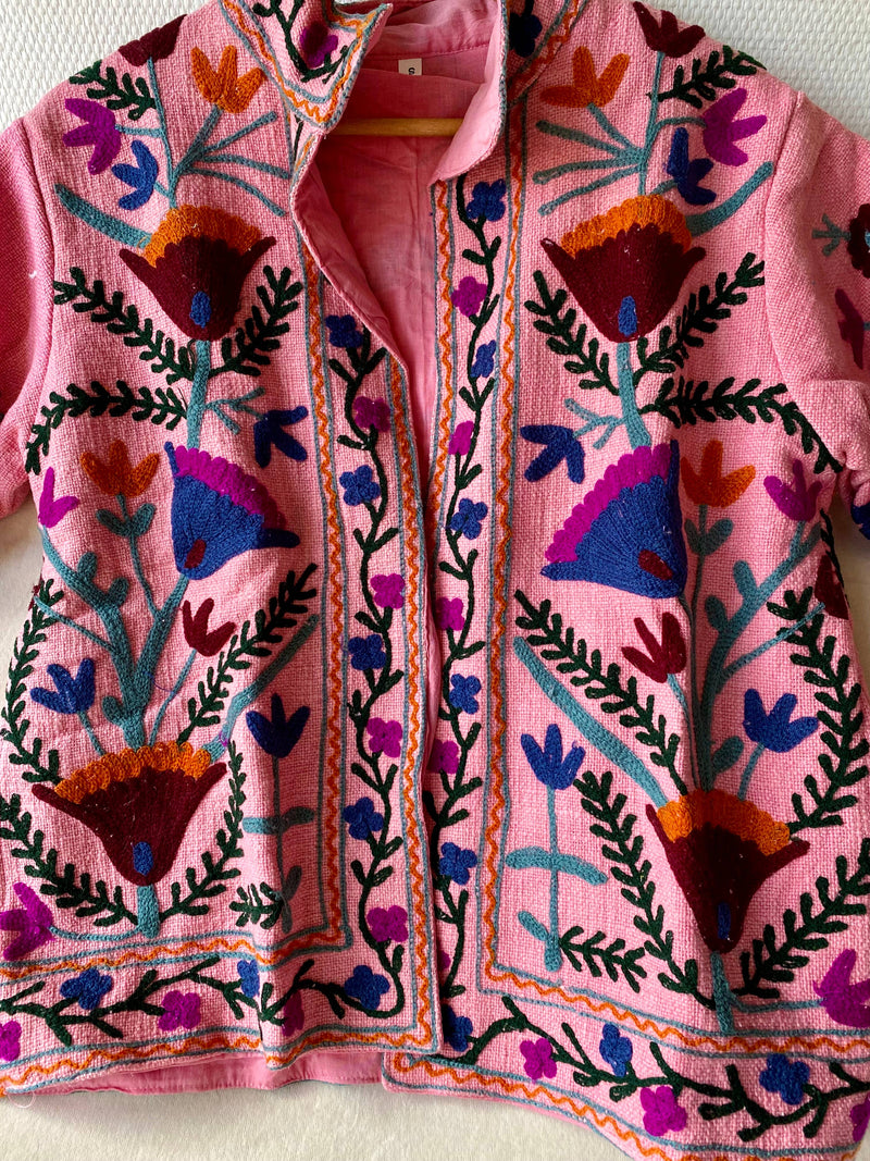 Suzani Floral Jacket India Pink