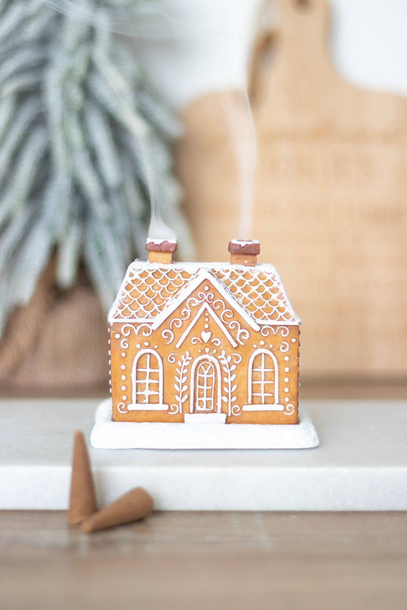 Christmas Gingerbread House Incense Cone Burner