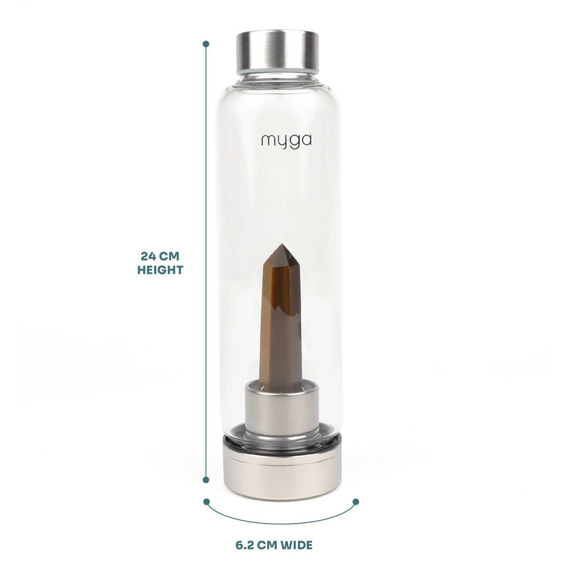 Tiger’s Eye Crystal Glass Water Bottle