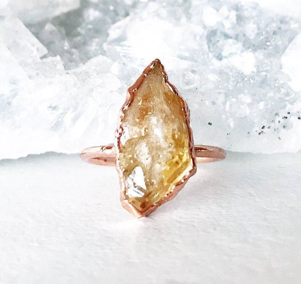 Chunky rå Citrin ring