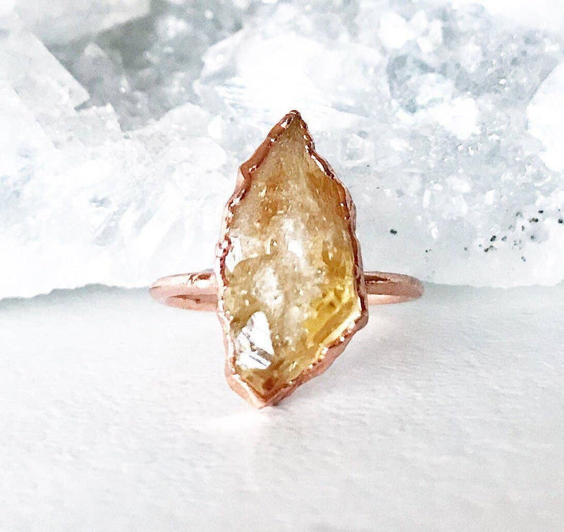 Chunky rå Citrin ring