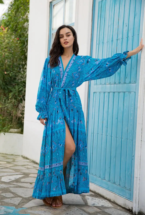 Blue goddess kimono