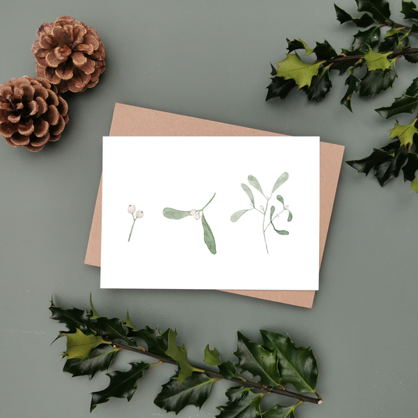 Mistletoe Sprig Christmas Card